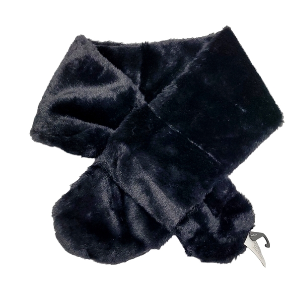 Fabulous Oblong Faux Fur Black Collar Scarf OS - Picture 2 of 3